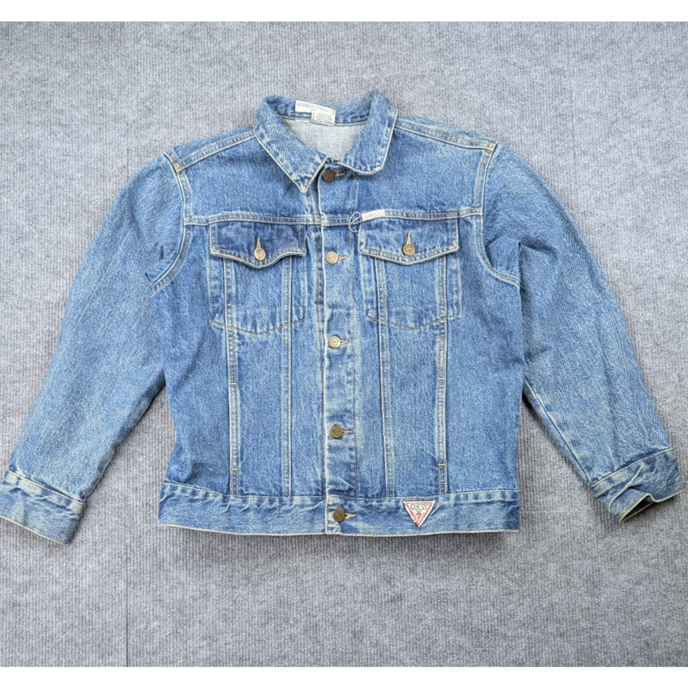 Vintage Guess Denim Jacket Womens Large Georges Marciano Western USA Made Jean